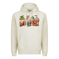 Oatmeal Heather christmas gingerbread coffee cups Premium Hoodie - Zillion Design Studio