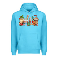 Ocean Blue christmas gingerbread coffee cups Premium Hoodie - Zillion Design Studio