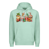 Seafoam christmas gingerbread coffee cups Premium Hoodie - Zillion Design Studio