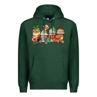 Sports Green christmas gingerbread coffee cups Premium Hoodie - Zillion Design Studio