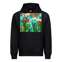Black cactus turquoise leopard cowhide tumbler rana Urban Hoodie - RanaPortraitStore
