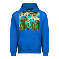 Cobalt cactus turquoise leopard cowhide tumbler rana Urban Hoodie - RanaPortraitStore