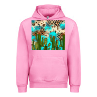 Fuchsia Pink cactus turquoise leopard cowhide tumbler rana Urban Hoodie - RanaPortraitStore