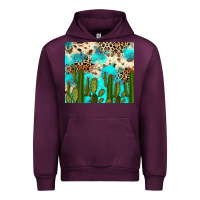Mauve Wine cactus turquoise leopard cowhide tumbler rana Urban Hoodie - RanaPortraitStore