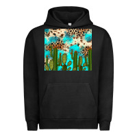 Pigment Black cactus turquoise leopard cowhide tumbler rana Urban Hoodie - RanaPortraitStore