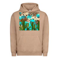 Pigment Burro cactus turquoise leopard cowhide tumbler rana Urban Hoodie - RanaPortraitStore