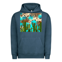 Pigment Midnight Navy cactus turquoise leopard cowhide tumbler rana Urban Hoodie - RanaPortraitStore