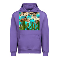 Tulip cactus turquoise leopard cowhide tumbler rana Urban Hoodie - RanaPortraitStore