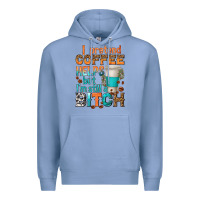 Colony Blue i pretend coffee helps but im stil a bitch Premium Hoodie - texasbilliewilder