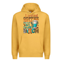 Mustard i pretend coffee helps but im stil a bitch Premium Hoodie - texasbilliewilder
