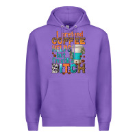 Purple i pretend coffee helps but im stil a bitch Premium Hoodie - texasbilliewilder