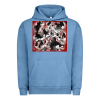 Pigment Pebble Blue cowhide glitter tooled leather Urban Hoodie - RanaPortraitStore