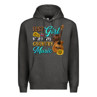 Charcoal Heather just a girl who loves country music Premium Hoodie - texasbilliewilder