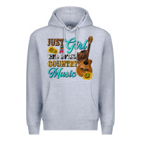 Heather Grey just a girl who loves country music Premium Hoodie - texasbilliewilder