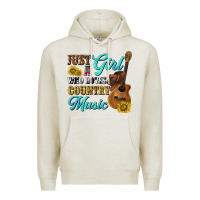 Oatmeal Heather just a girl who loves country music Premium Hoodie - texasbilliewilder