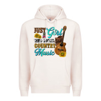 Pale Pink just a girl who loves country music Premium Hoodie - texasbilliewilder