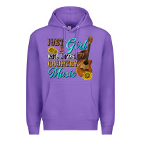 Purple just a girl who loves country music Premium Hoodie - texasbilliewilder