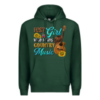 Sports Green just a girl who loves country music Premium Hoodie - texasbilliewilder