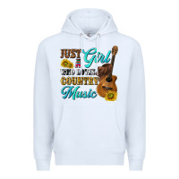 White just a girl who loves country music Premium Hoodie - texasbilliewilder