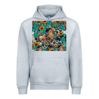Heather Grey cowgirl sunflower turquoise Urban Hoodie - RanaPortraitStore