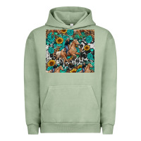 Pigment Oil Green cowgirl sunflower turquoise Urban Hoodie - RanaPortraitStore
