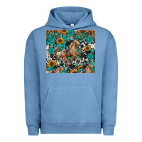 Pigment Pebble Blue cowgirl sunflower turquoise Urban Hoodie - RanaPortraitStore