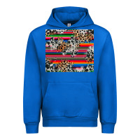 Cobalt cowhide leopard serape Urban Hoodie - RanaPortraitStore