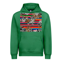 Emerald cowhide leopard serape Urban Hoodie - RanaPortraitStore