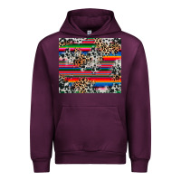 Mauve Wine cowhide leopard serape Urban Hoodie - RanaPortraitStore