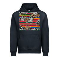 Navy cowhide leopard serape Urban Hoodie - RanaPortraitStore