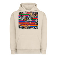 Pigment French Oak cowhide leopard serape Urban Hoodie - RanaPortraitStore