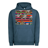 Pigment Midnight Navy cowhide leopard serape Urban Hoodie - RanaPortraitStore