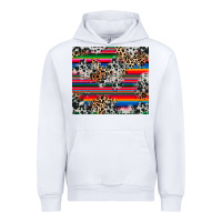 White cowhide leopard serape Urban Hoodie - RanaPortraitStore