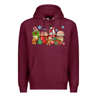 Burgundy christmas coffee cups Premium Hoodie - Zillion Design Studio