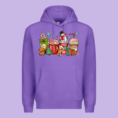 Christmas Coffee Cups Premium Hoodie Designed By Zillion Design Studio