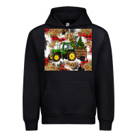 Black christmas farm tractor Urban Hoodie - RanaPortraitStore