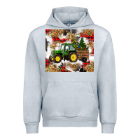 Heather Grey christmas farm tractor Urban Hoodie - RanaPortraitStore