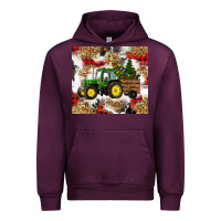 Mauve Wine christmas farm tractor Urban Hoodie - RanaPortraitStore