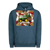 Pigment Midnight Navy christmas farm tractor Urban Hoodie - RanaPortraitStore