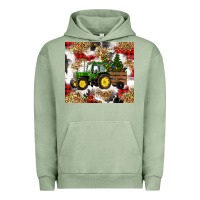 Pigment Oil Green christmas farm tractor Urban Hoodie - RanaPortraitStore