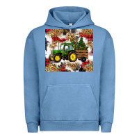 Pigment Pebble Blue christmas farm tractor Urban Hoodie - RanaPortraitStore