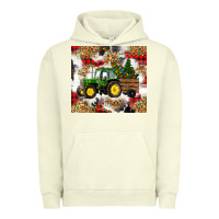 Pigment Pistachio christmas farm tractor Urban Hoodie - RanaPortraitStore