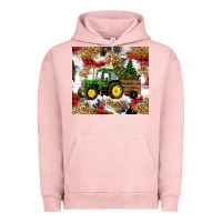Pigment Salmon christmas farm tractor Urban Hoodie - RanaPortraitStore