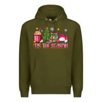 Army Green 'tis the season pink christmas Premium Hoodie - Zillion Design Studio