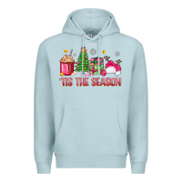 Blue Mist 'tis the season pink christmas Premium Hoodie - Zillion Design Studio