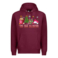 Burgundy 'tis the season pink christmas Premium Hoodie - Zillion Design Studio