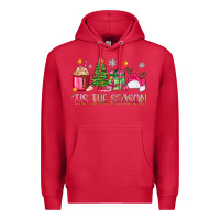 Cardinal 'tis the season pink christmas Premium Hoodie - Zillion Design Studio