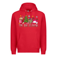 Red 'tis the season pink christmas Premium Hoodie - Zillion Design Studio