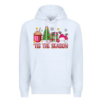 White 'tis the season pink christmas Premium Hoodie - Zillion Design Studio