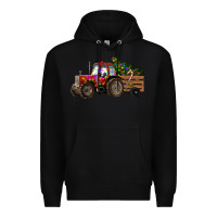 Black Christmas Farm Tractor Premium Hoodie - RanaPortraitStore